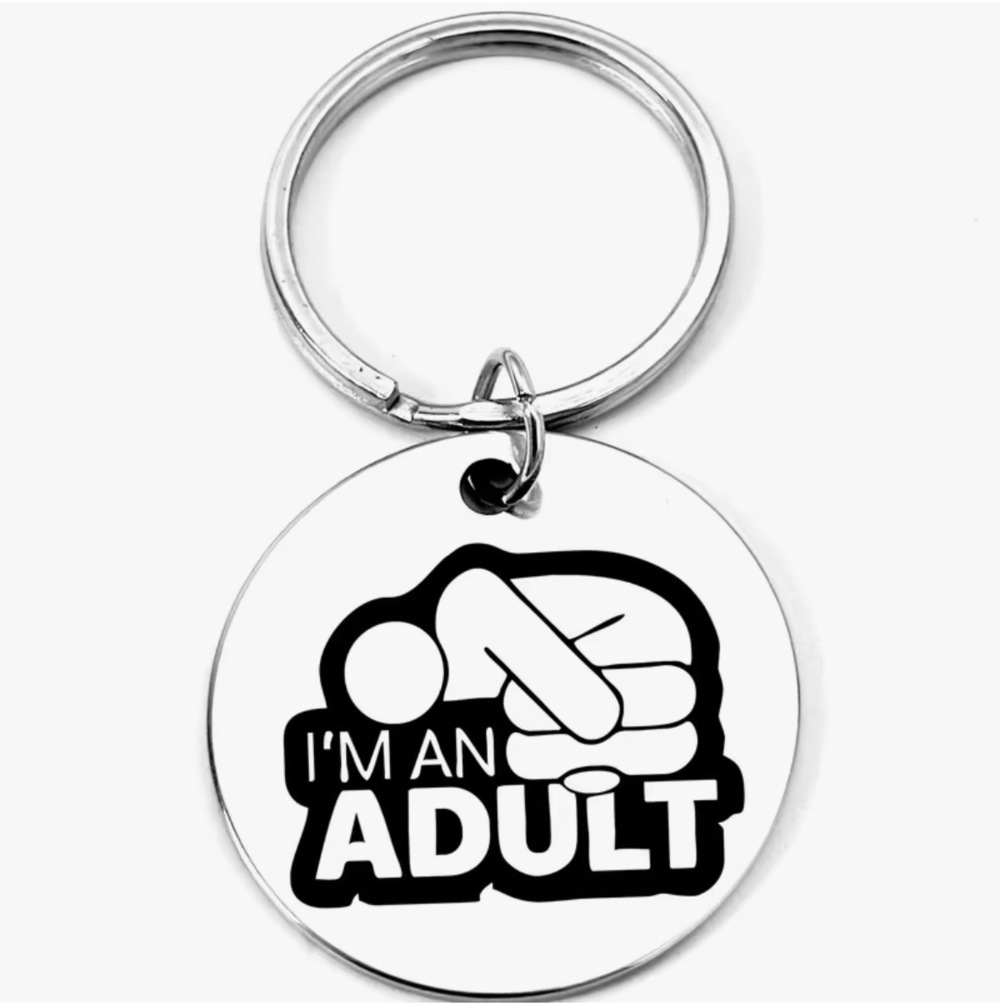 3/$25 I'm An Adult Stainless Steel Keychain NEW